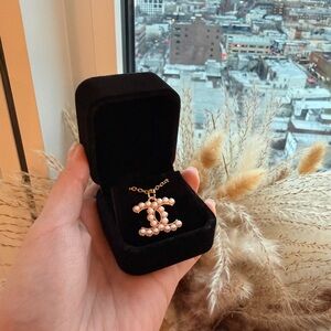 100% Handmade Vintage CHANEL Gold Pendant Necklace